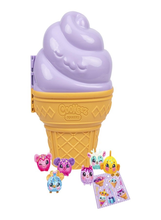 Cookeez Makery علبة تجميع آيس كريم كوكيز ميكري يوم يومز، علبة آيس كريم عملاقة تتسع لـ 36 آيس كريم يومز! تتضمن 6 دمى قطيفة حصرية بالإضافة إلى ورقة ملصقات ممتعة للتزيين واللعب والعرض والتخزين - Image 3